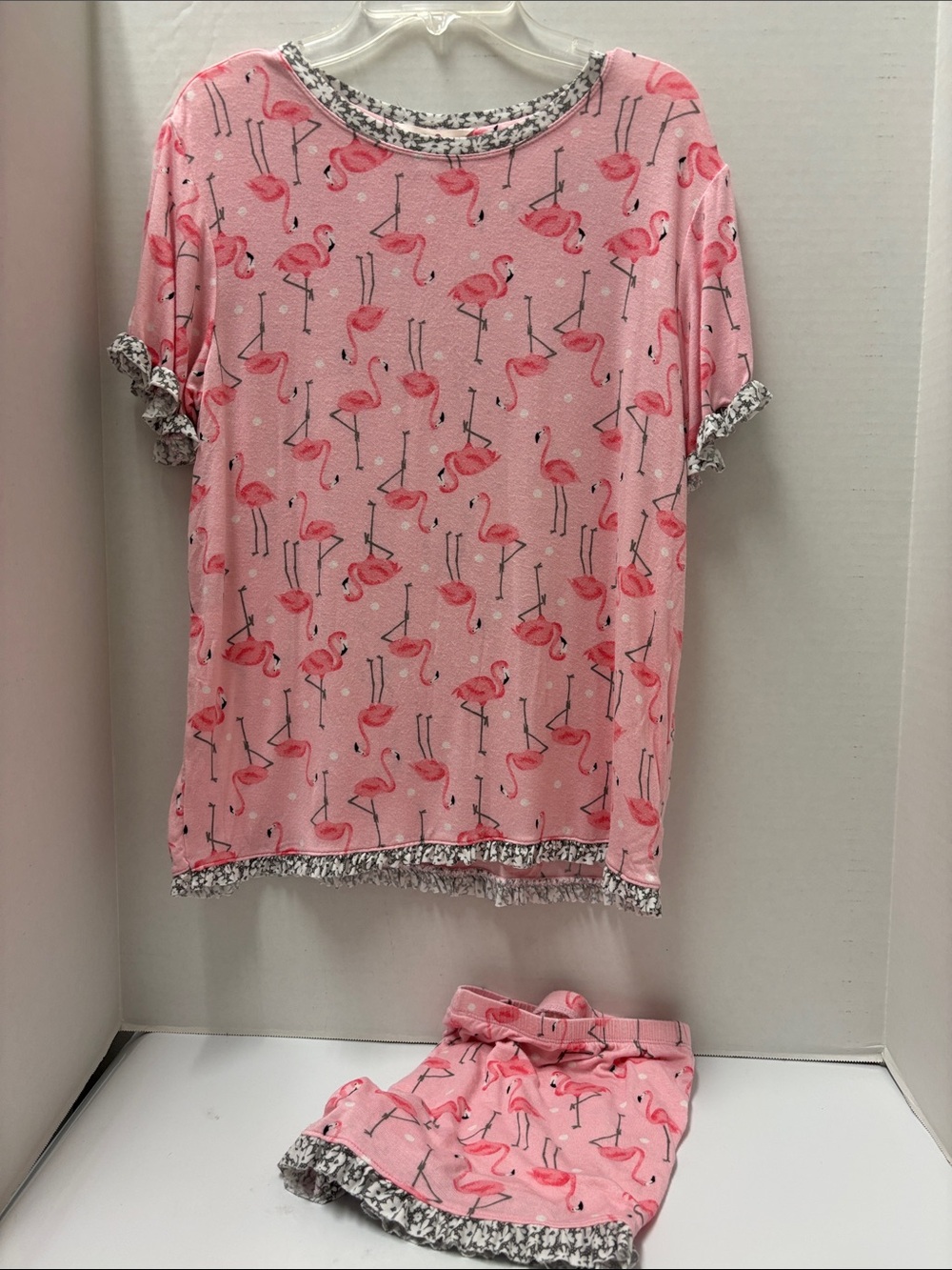 Secret Treasures Pink Flamingo Short Sleeve Pajama Set